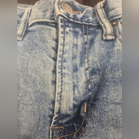 Old Navy Jeans Mens 32x32 Slim Fit Medium Wash Distressed Holes Patch Stretch - Picture 7 of 17